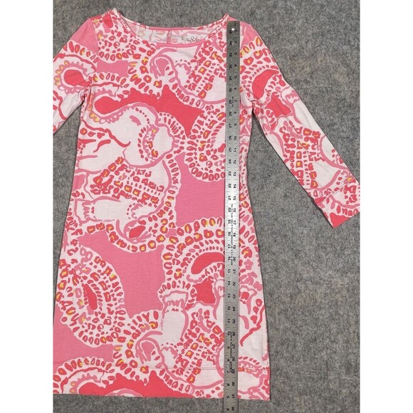 Lilly Pulitzer Dress 100% Pima Cotton Pink/White Elephant Size XXS - Picture 4 of 5